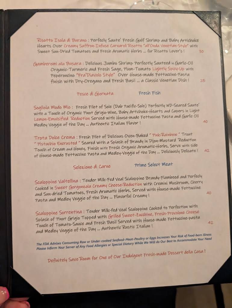 Osteria Rustica Italian Restaurant Menu 1