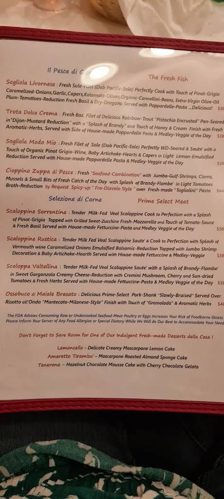 Osteria Rustica Italian Restaurant Menu 4