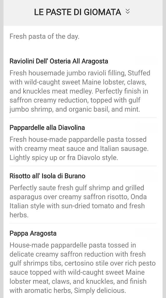 Osteria Rustica Italian Restaurant Menu 7